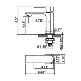 AD2094MB matte black single-hole bathroom sink faucet dimensions