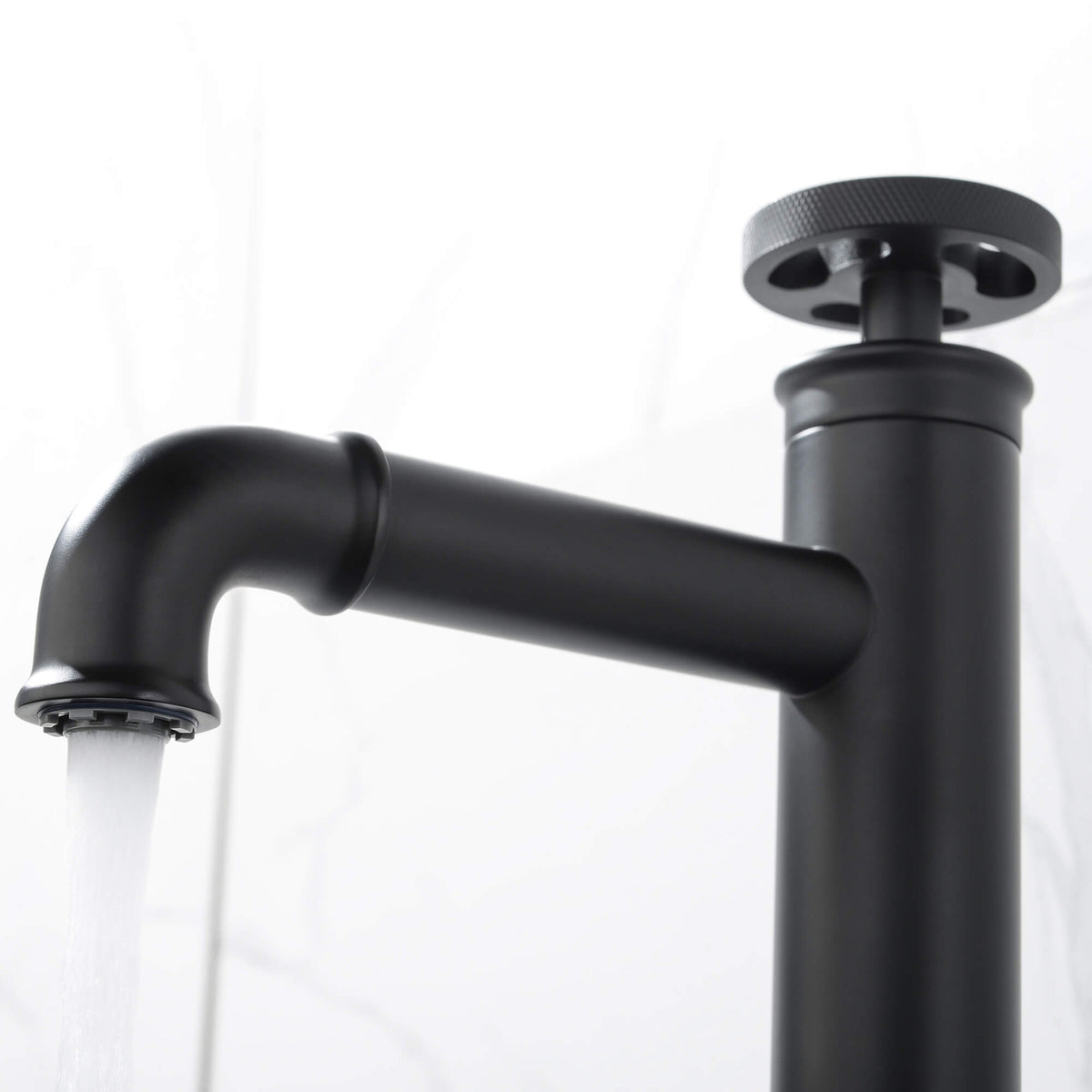 Industrial Style Bathroom Sink Faucet Single Hole Pipe Design Vanity Faucet