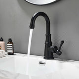 Matte black bathroom faucet with smooth water flow for sink basin