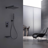 3-Function Concealed Rain Shower System with Waterfall Tub Spout