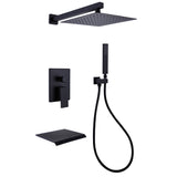3-Function Concealed Rain Shower System with Waterfall Tub Spout