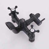Matte black dual handle shower mixer