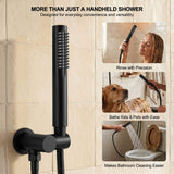 Matte black handheld shower sprayer for rinsing, bathing pets and everyday bathroom cleaning