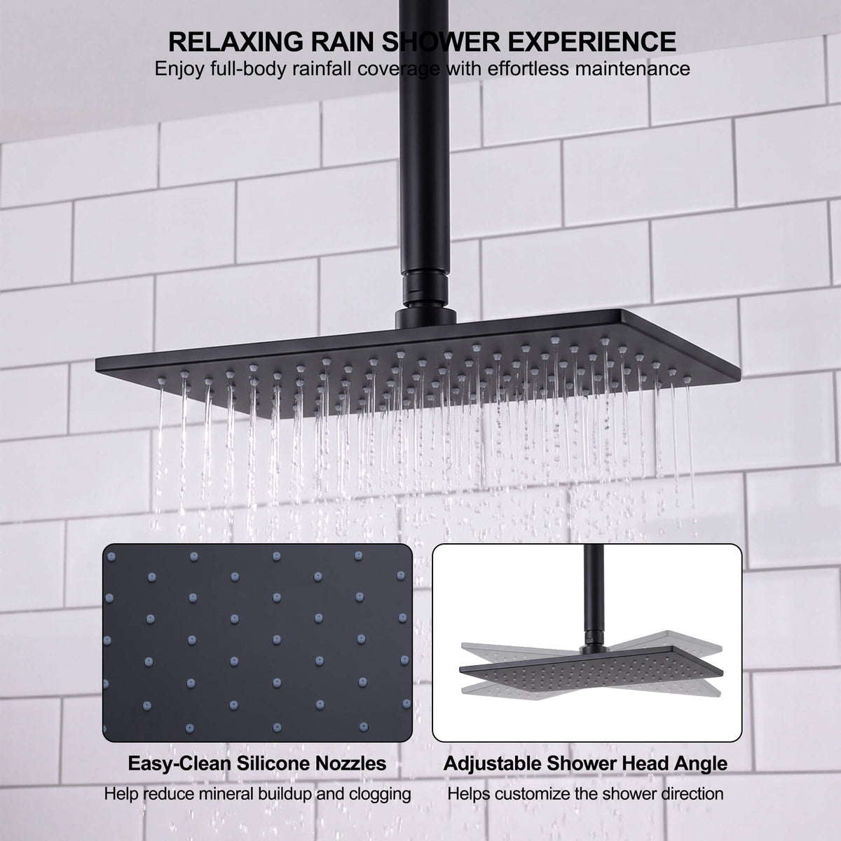 Ceiling-Mounted Single Handle Rain Shower Set