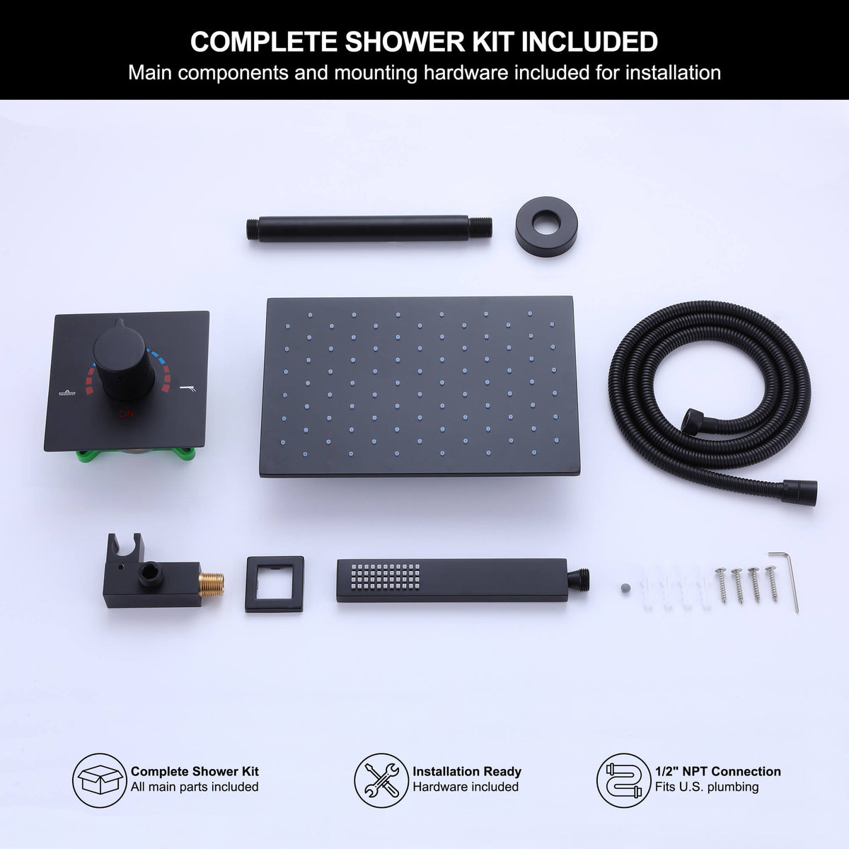 Ceiling-Mounted Single Handle Rain Shower Set
