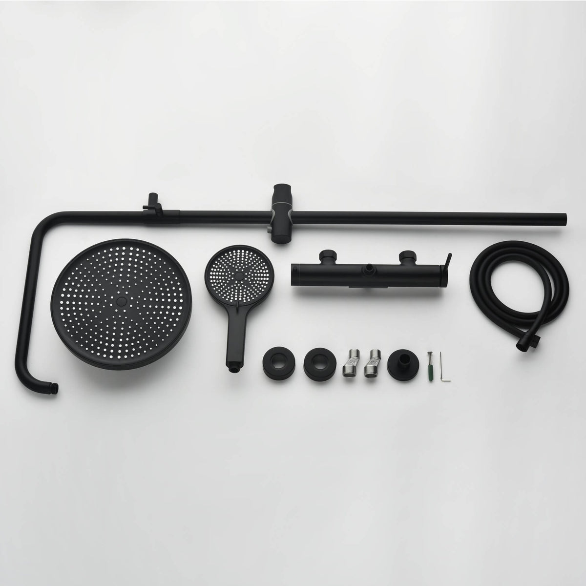 3-Function Exposed Stainless Steel Rain Shower Column with Waterfall Tub Filler