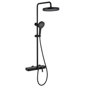 Exposed 3-Function Rain Shower Column with Shelf & Waterfall Tub Filler