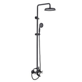 Antique Brass Rainfall Shower System with Handheld Shower and Tub Spout Wall-Mounted Shower Set