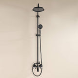 Matte black rainfall shower system