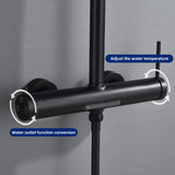 3-Function Exposed Stainless Steel Rain Shower Column with Waterfall Tub Filler