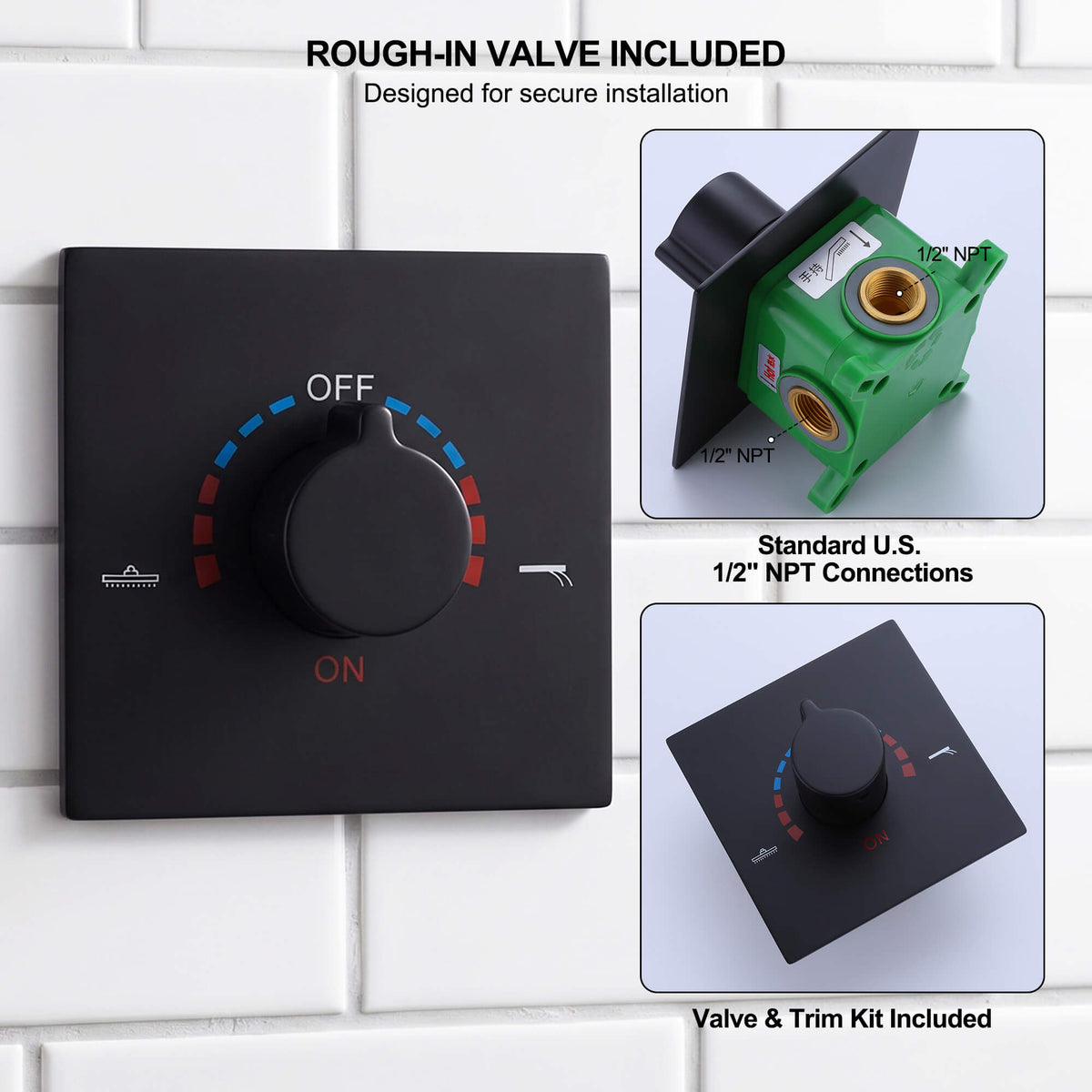 Ceiling-Mounted Single Handle Rain Shower Set