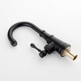 Matte black single hole basin faucet body with mounting shank