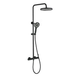 3-Function Exposed Stainless Steel Rain Shower Column with Waterfall Tub Filler