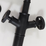 Industrial Pipe Bathroom Faucet for Vessel Sink Matte Black Tall Vanity Faucet