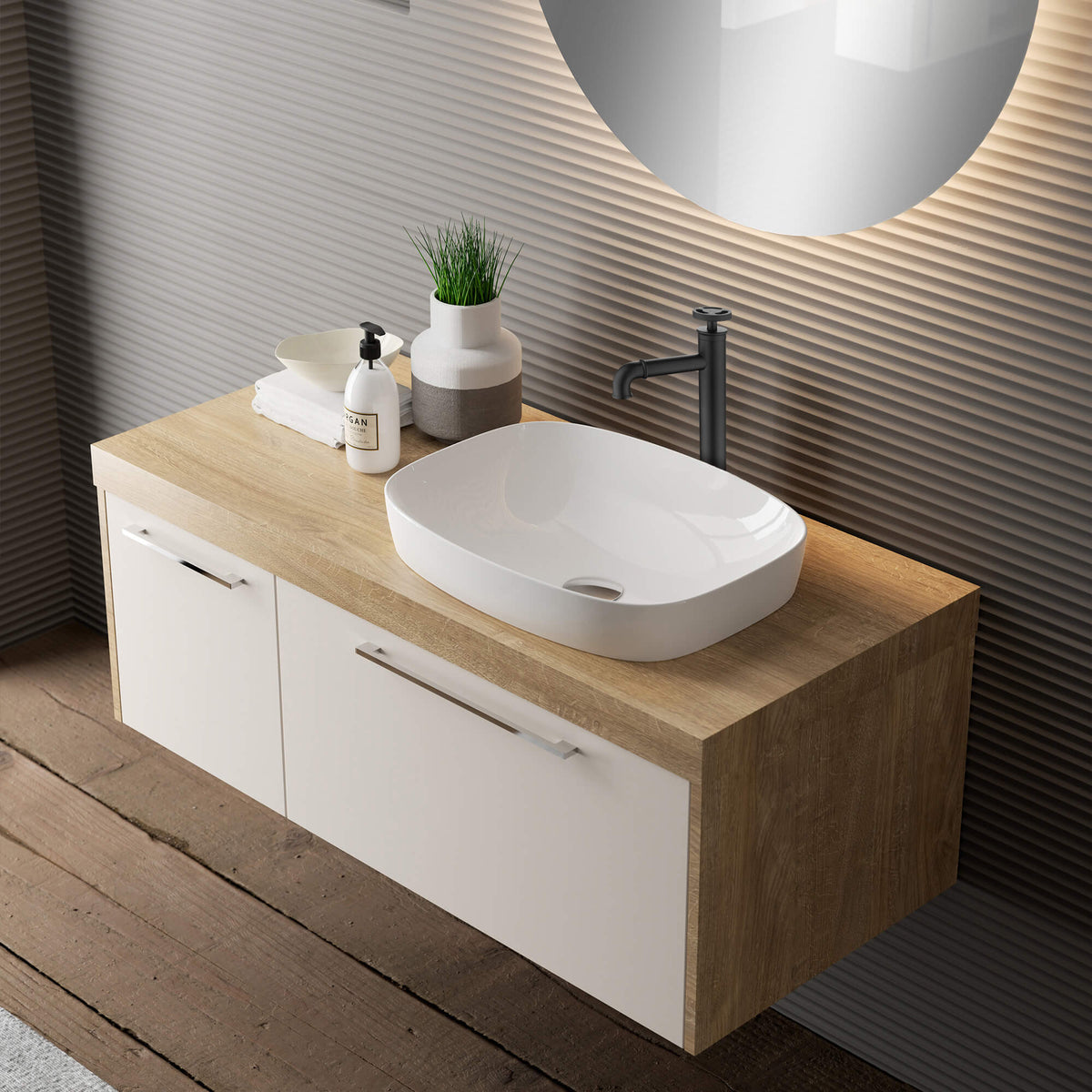 Industrial Style Bathroom Sink Faucet Single Hole Pipe Design Vanity Faucet