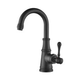 Matte black vintage style bathroom faucet product image on white background