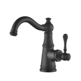 Single Hole Bathroom Faucet with Curved Spout Vintage Vanity Sink Mixer Tap