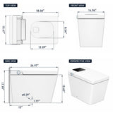 Smart Toilet with Bidet, Built-In Water Tank, Auto Flush & Heated Seat