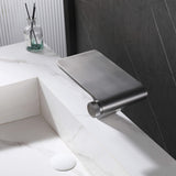 Modern Waterfall Sink Faucet with Flat Spout Design
