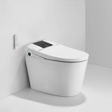 Modern white smart bidet toilet with heated seat and LED display