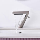 Designer Waterfall Faucet with Angled Body and Side Handle