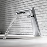 Designer Waterfall Faucet with Angled Body and Side Handle