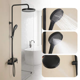 Exposed 3-Function Rain Shower Column with Shelf & Waterfall Tub Filler