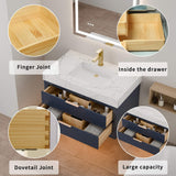 36-Inch Floating Bathroom Vanity with LED Lighting & 2 Drawers