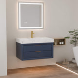 36-Inch Floating Bathroom Vanity with LED Lighting & 2 Drawers