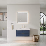 36-Inch Floating Bathroom Vanity with LED Lighting & 2 Drawers