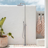 Freestanding Stainless Steel Outdoor Shower for Poolside with Handheld Shower & Drench Head