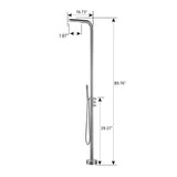 freestanding shower brushed nickel size