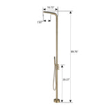 Freestanding Outdoor Shower Round Column with Hose & Hand Shower JK0090