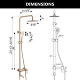 3-Function 304 Stainless Steel Wall-Mounted Outdoor Shower System