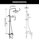 3-Function 304 Stainless Steel Wall-Mounted Outdoor Shower System