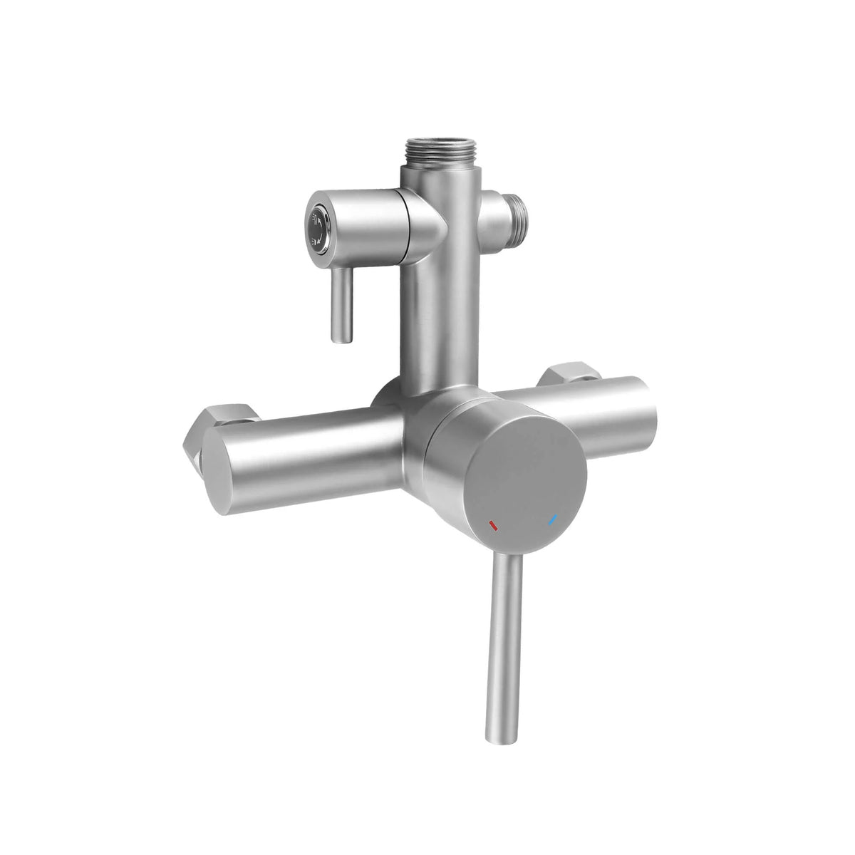 brushed nickel outdoor shower valve wall mount hot and cold shower mixer valve with diverter