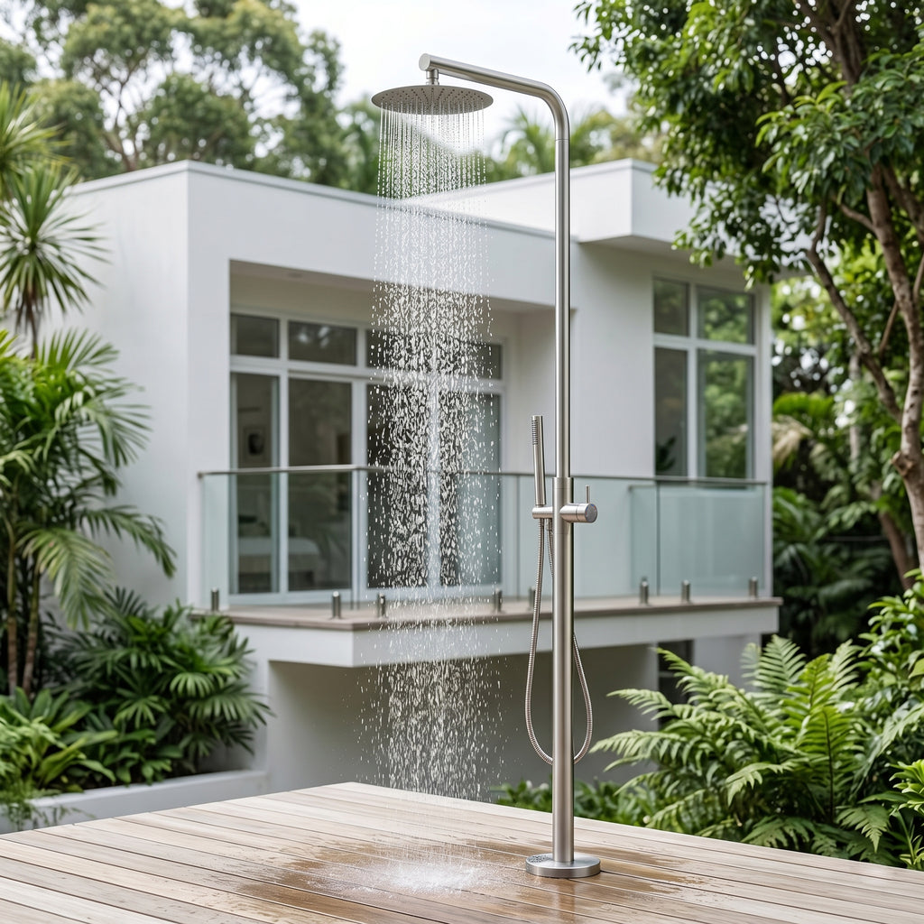 garden sprayer shower head Luxury Outdoor Shower with 10-inch Rainfall Head and Handheld Sprayer