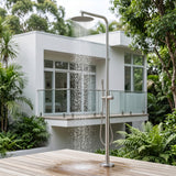316 Stainless Steel Outdoor Shower with 10-Inch Rain Shower Head and Handheld Sprayer