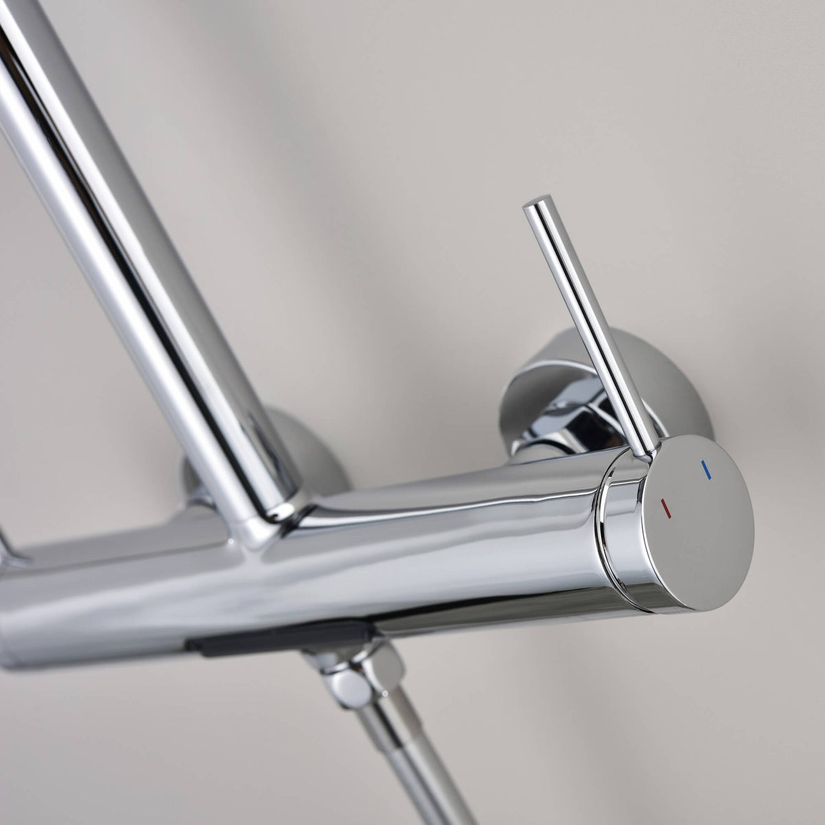 3-Function Exposed Stainless Steel Rain Shower Column with Waterfall Tub Filler