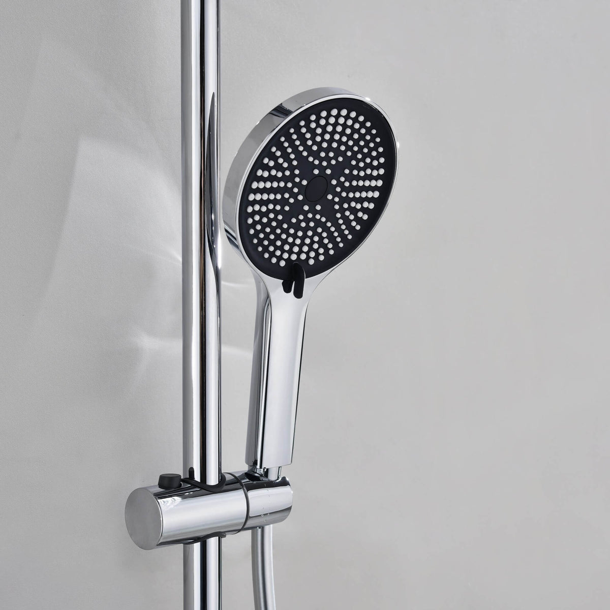 3-Function Exposed Stainless Steel Rain Shower Column with Waterfall Tub Filler