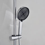 3-Function Exposed Stainless Steel Rain Shower Column with Waterfall Tub Filler