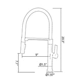 Pull-down kitchen faucet dimensions