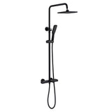 10-Inch Matte Black Thermostatic Shower System with Tub Spout