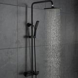 10-Inch Matte Black Thermostatic Shower System with Tub Spout