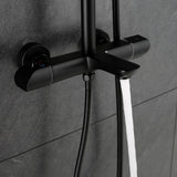 10-Inch Matte Black Thermostatic Shower System with Tub Spout
