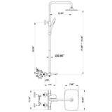 10-Inch Matte Black Thermostatic Shower System with Tub Spout