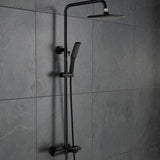 10-Inch Matte Black Thermostatic Shower System with Tub Spout