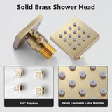 Brushed Gold Shower Faucet Set with 4 PCS Shower Body Sprayer Jets RB1086