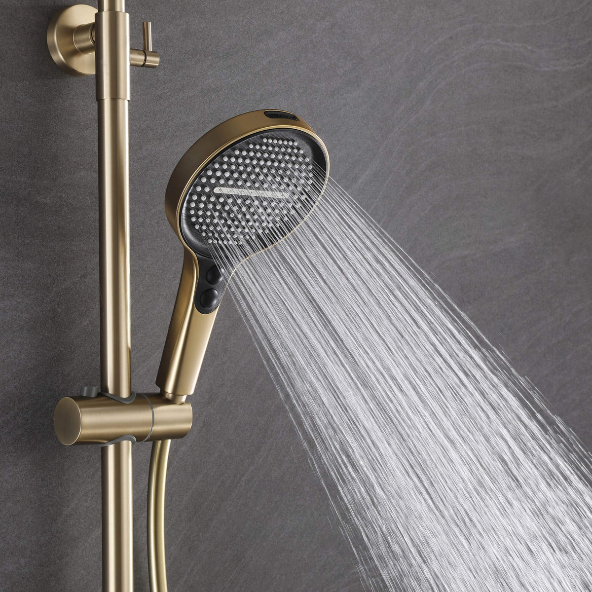 Modern 3-Function Shower System with Rainfall Head, Hand Spray & Waterfall Outlet