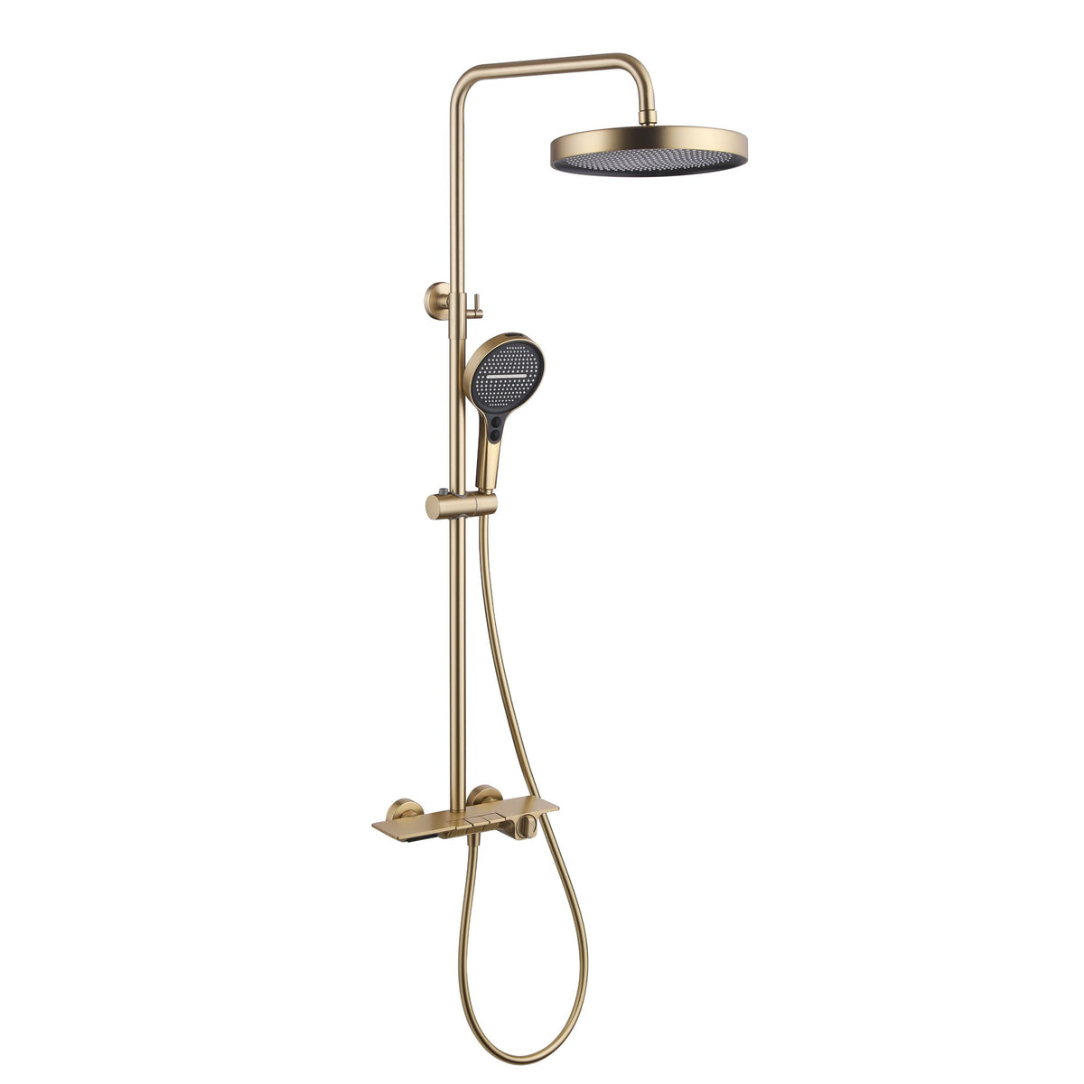 Modern 3-Function Shower System with Rainfall Head, Hand Spray & Waterfall Outlet
